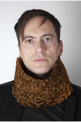 Golden persianer karakul lamb fur neck warmer - unisex